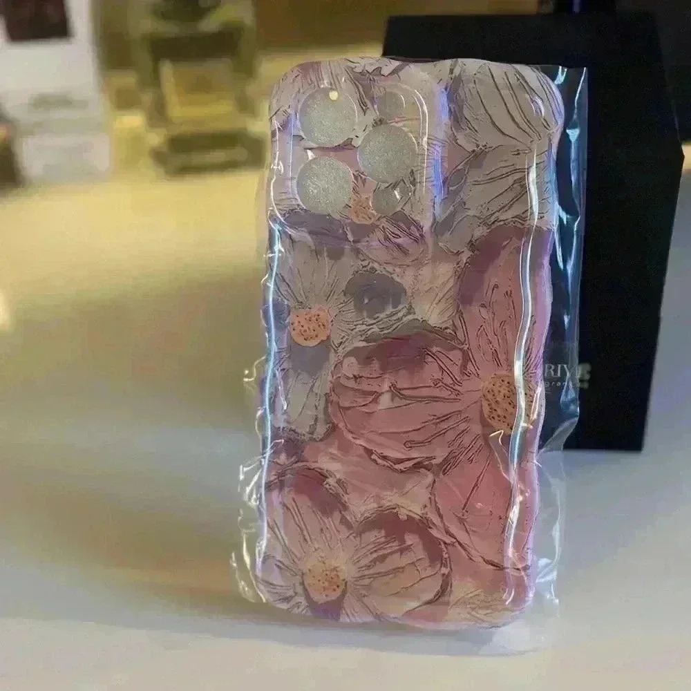 NEW Flower Painting TPU iPhone 14 Pro Max Case